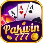 PAKWIN777 Game logo with playing cards and coins on dark background for Android gaming platform in Pakistan