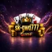 sk-gwd777 Game logo with playing cards, golden crown, and stacked gold coins on a purple galaxy background.
