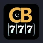 CB777 game logo with gold CB letters, crescent moon and star symbol, and triple 777 slot-style design on a black background.