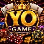 YO Game VIP Casino Gaming Platform Logo with Cards and Dice