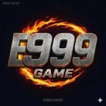E999 Game logo with fire ring effect on dark background